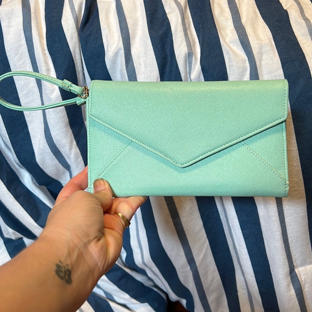 Mint green clutch wristlet from DSW